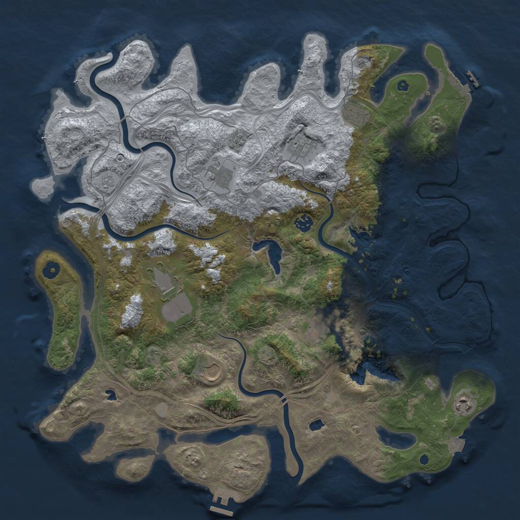 Rust Map: Procedural Map, Size: 4500, Seed: 3013479, 15 Monuments