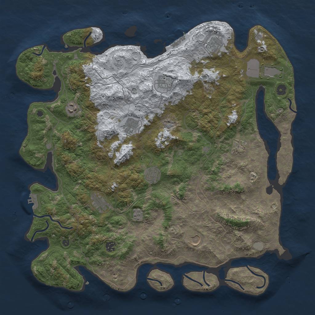 Rust Map: Procedural Map, Size: 4500, Seed: 2779967, 20 Monuments