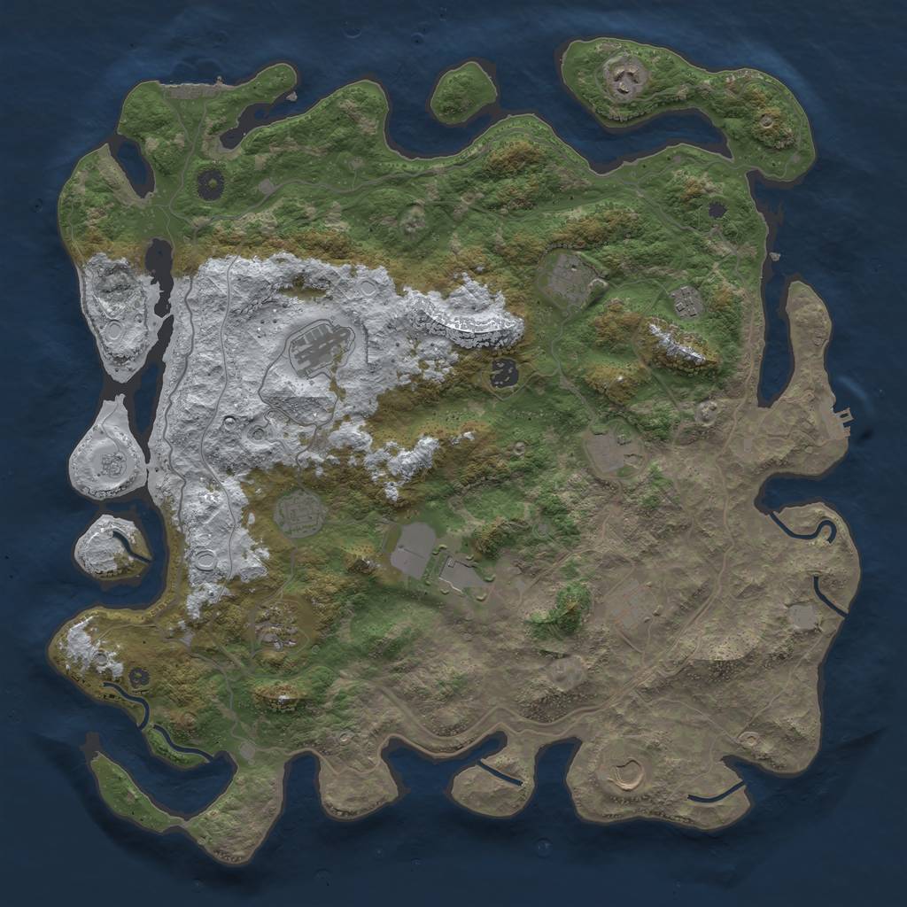 Rust Map: Procedural Map, Size: 4500, Seed: 2321848, 20 Monuments