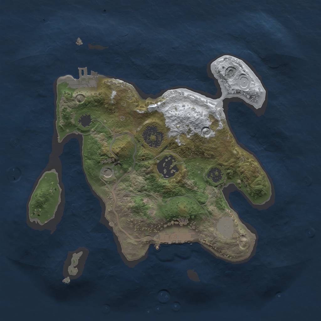 Rust Map: Procedural Map, Size: 2250, Seed: 1405981571, 9 Monuments