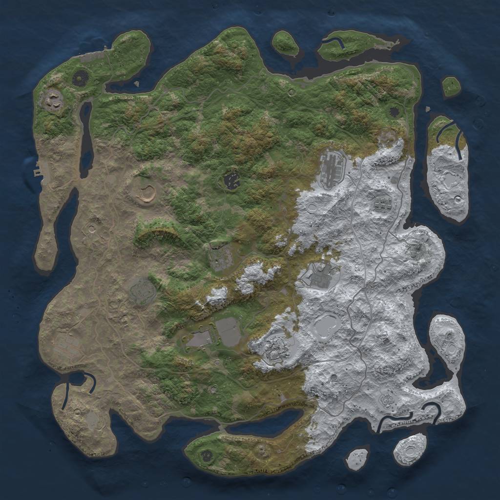 Rust Map: Procedural Map, Size: 4500, Seed: 3911506, 20 Monuments