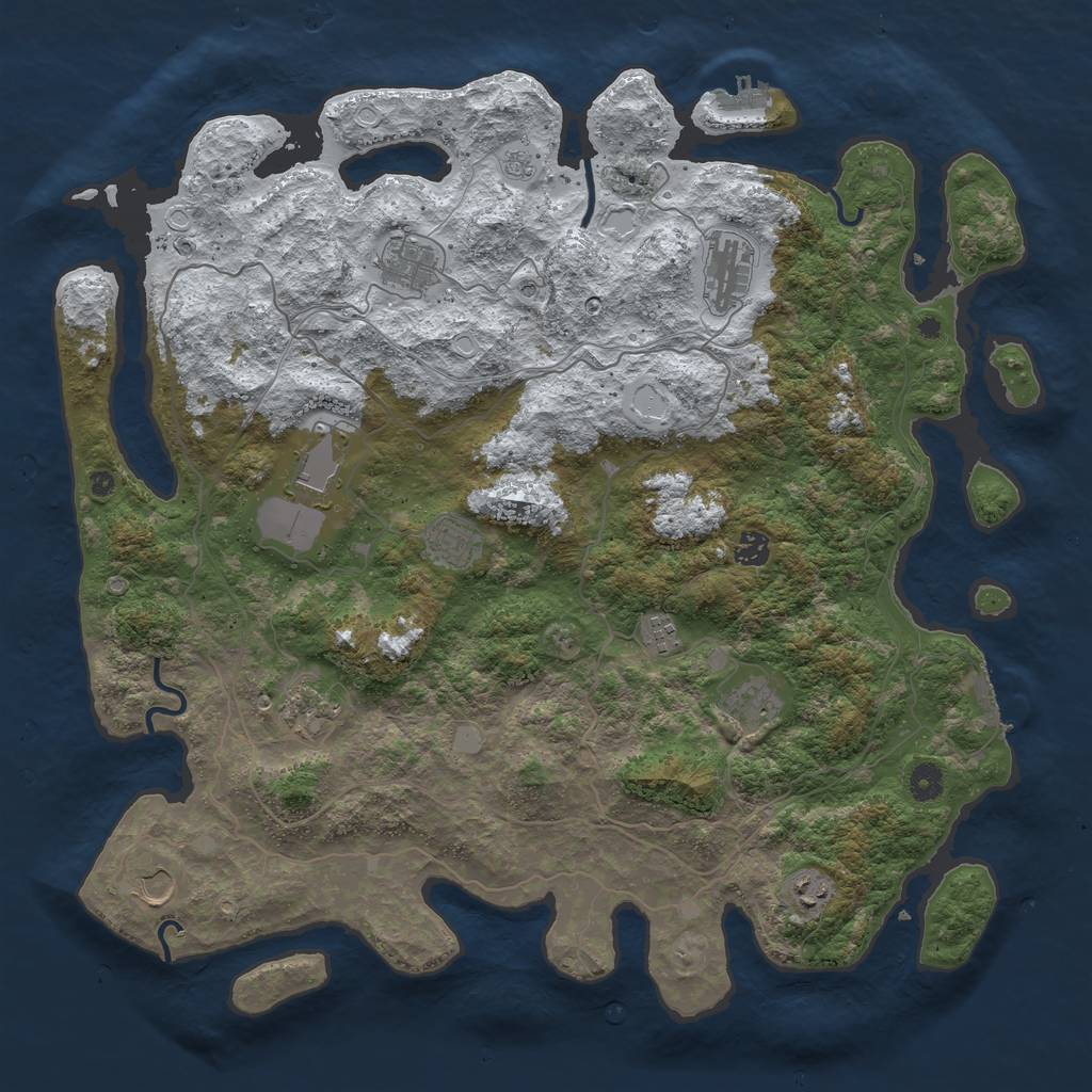 Rust Map: Procedural Map, Size: 4500, Seed: 3437306, 19 Monuments