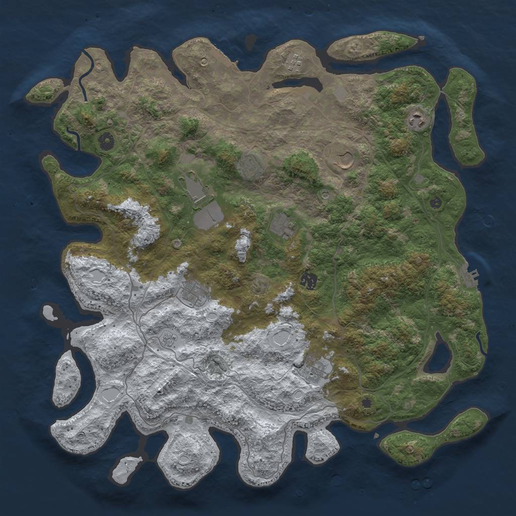 Rust Map: Procedural Map, Size: 4500, Seed: 4820483, 18 Monuments