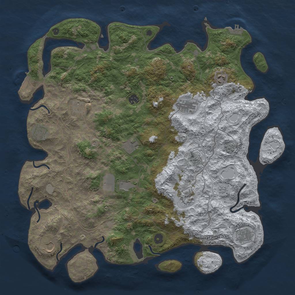 Rust Map: Procedural Map, Size: 4500, Seed: 1987747, 20 Monuments