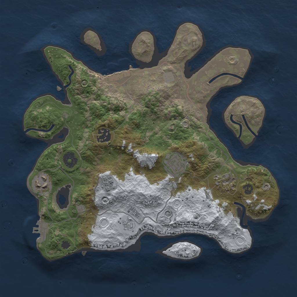Rust Map: Procedural Map, Size: 3000, Seed: 15422, 14 Monuments