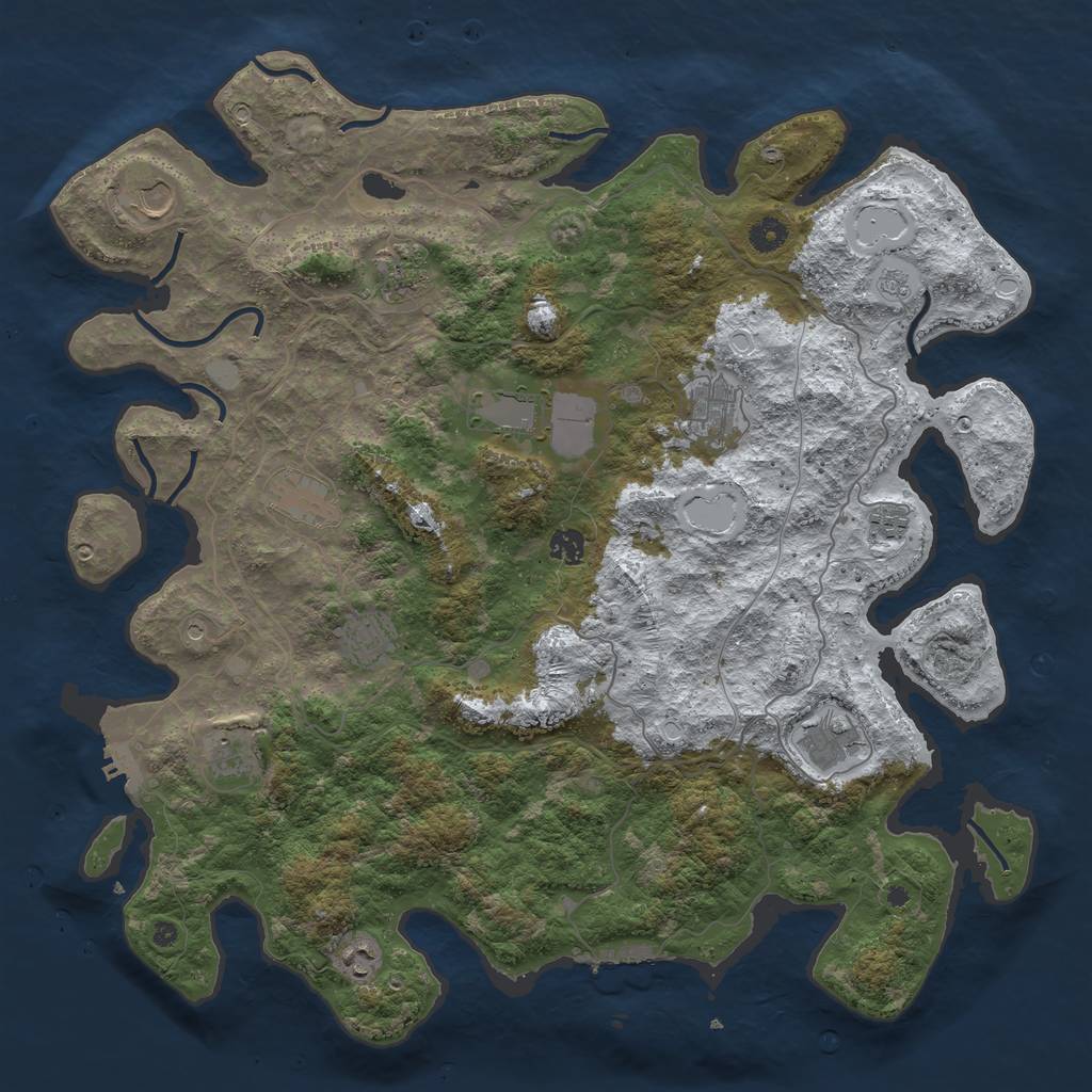 Rust Map: Procedural Map, Size: 4500, Seed: 6286686, 20 Monuments