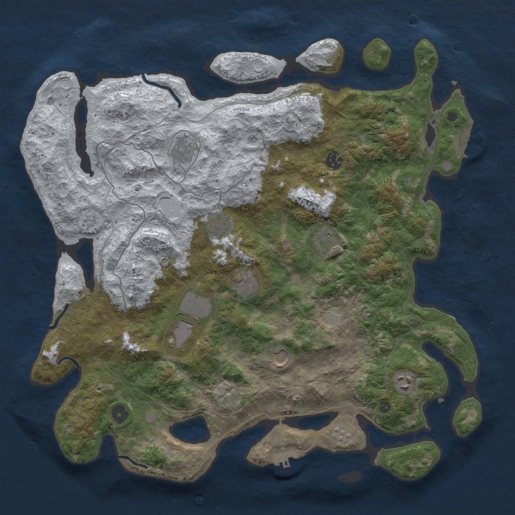 Rust Map: Procedural Map, Size: 4500, Seed: 5572293, 18 Monuments