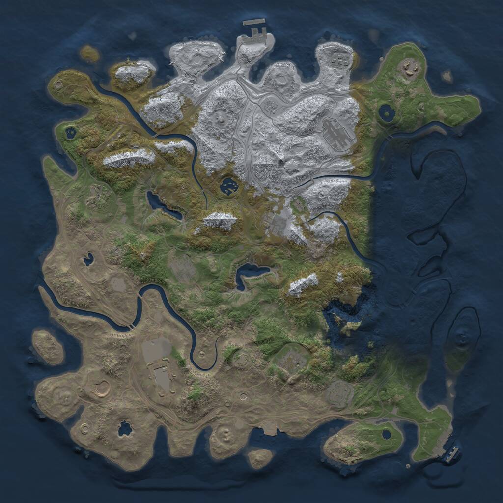 Rust Map: Procedural Map, Size: 4500, Seed: 5472710, 17 Monuments