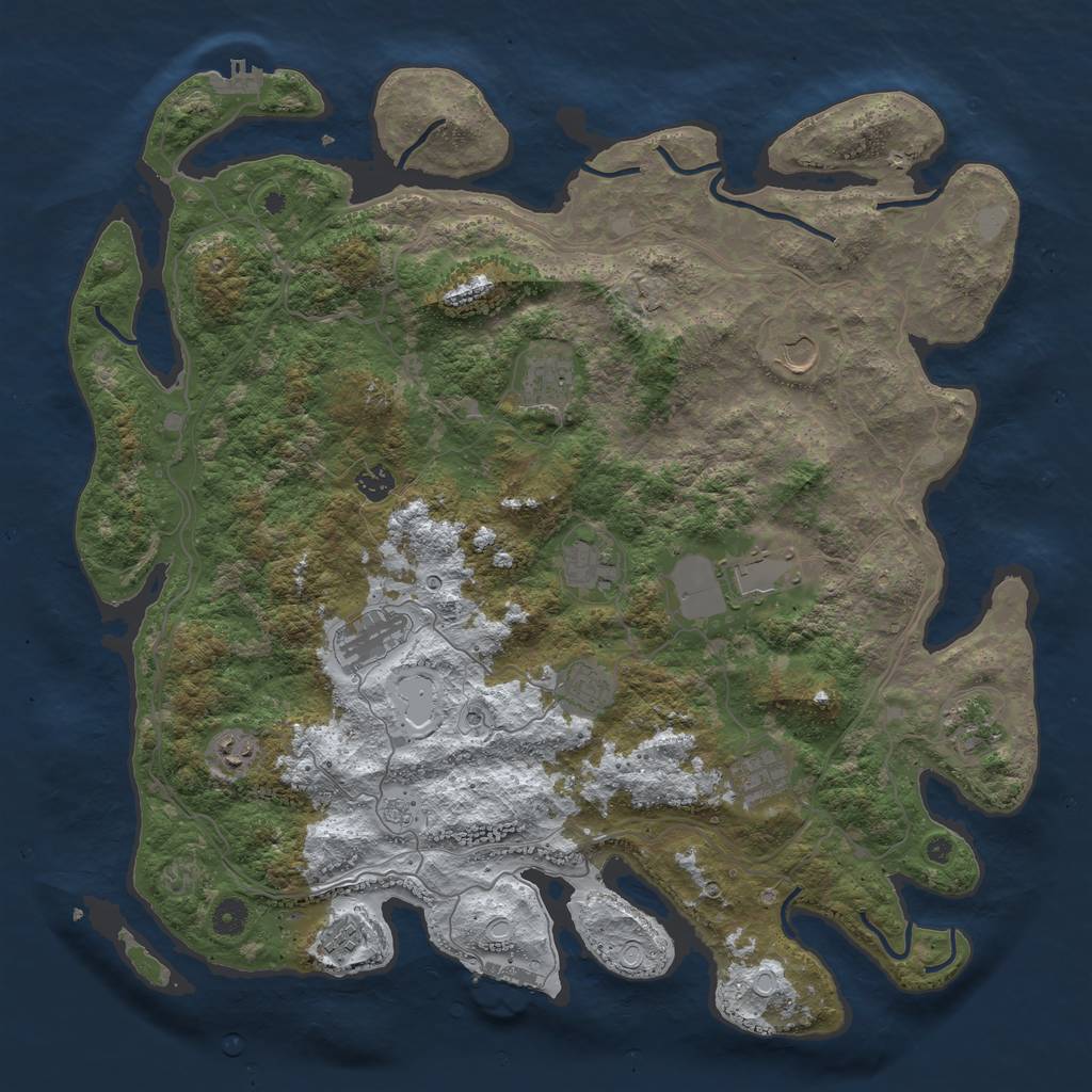 Rust Map: Procedural Map, Size: 4500, Seed: 3762283, 20 Monuments