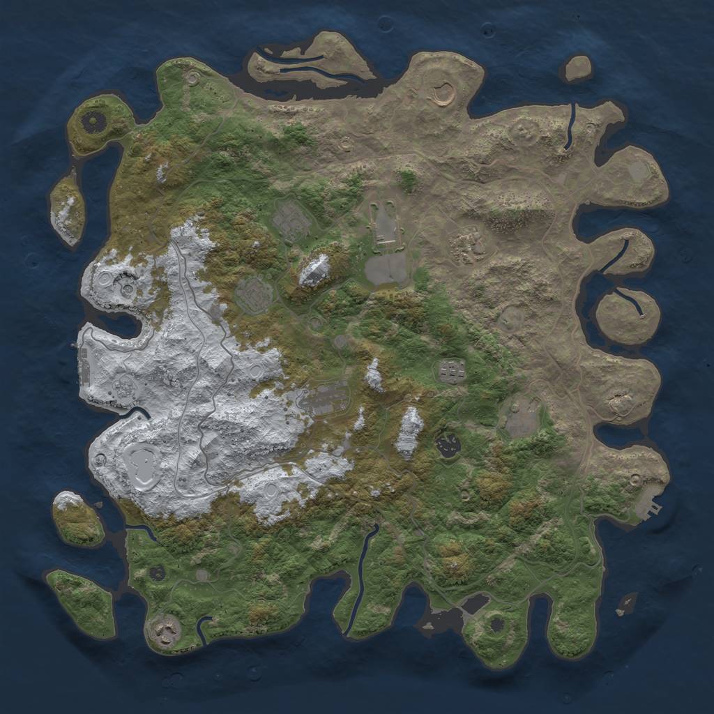 Rust Map: Procedural Map, Size: 4500, Seed: 4370629, 19 Monuments