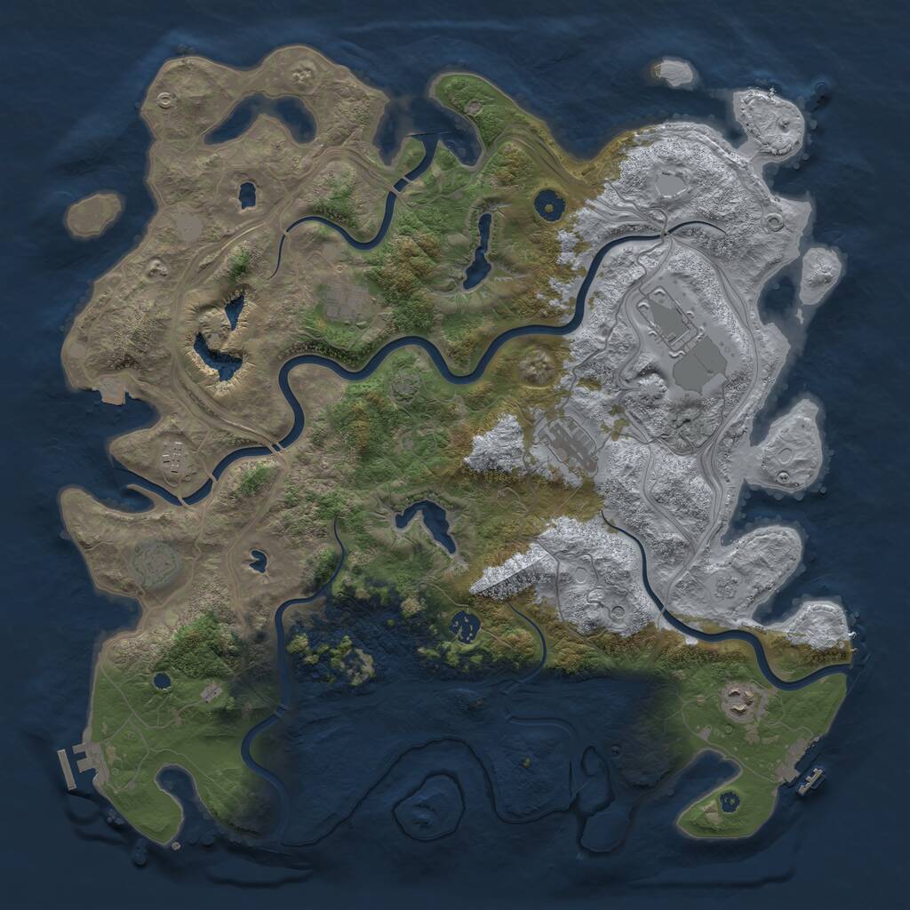 Rust Map: Procedural Map, Size: 4500, Seed: 382918906, 13 Monuments
