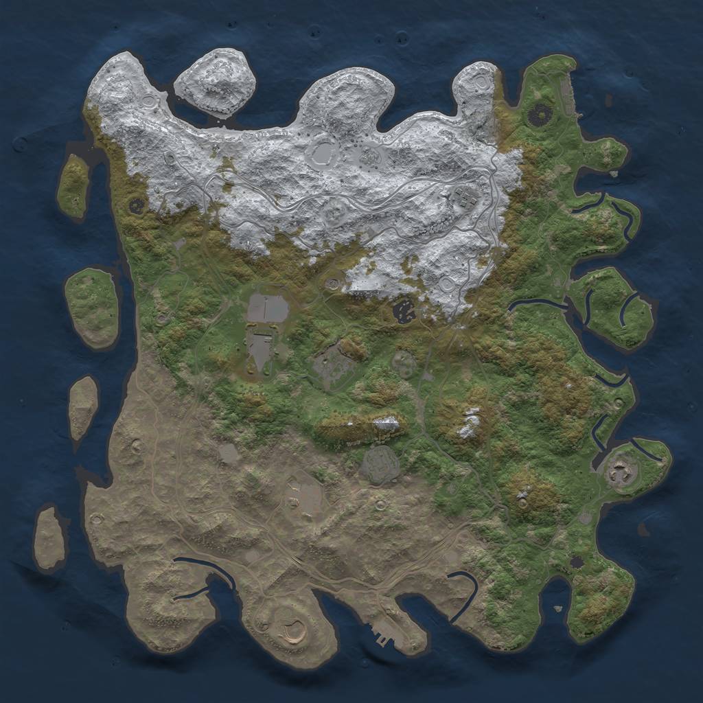 Rust Map: Procedural Map, Size: 4500, Seed: 1156897, 17 Monuments