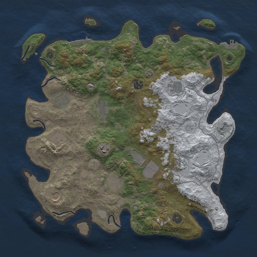 Rust Map: Procedural Map, Size: 4000, Seed: 15345, 20 Monuments