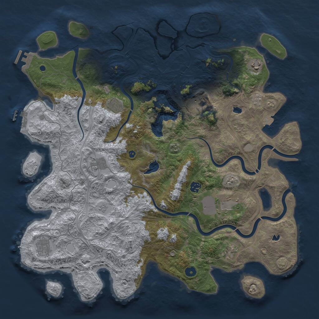 Rust Map: Procedural Map, Size: 4500, Seed: 876163773, 15 Monuments