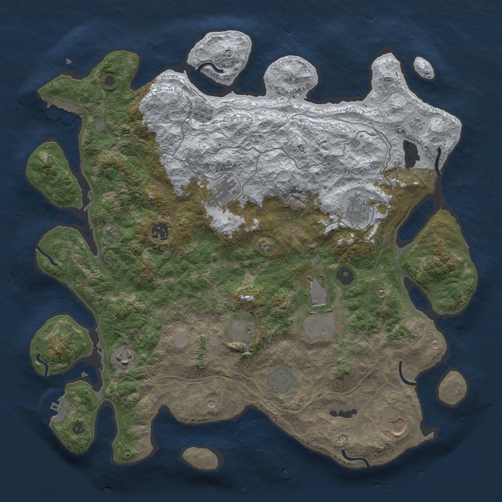 Rust Map: Procedural Map, Size: 4250, Seed: 502, 18 Monuments