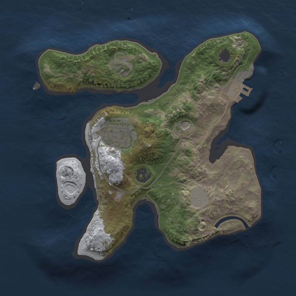 Rust Map: Procedural Map, Size: 2000, Seed: 17777, 8 Monuments