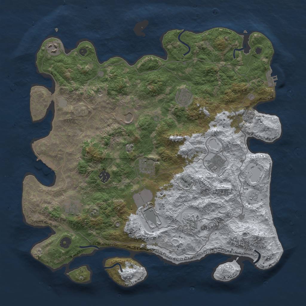 Rust Map: Procedural Map, Size: 4100, Seed: 98939788, 19 Monuments
