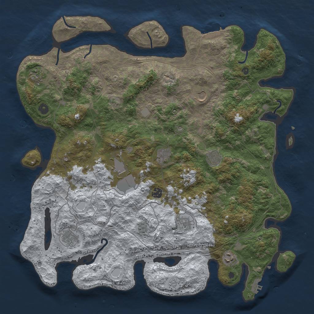 Rust Map: Procedural Map, Size: 4500, Seed: 1711980, 19 Monuments