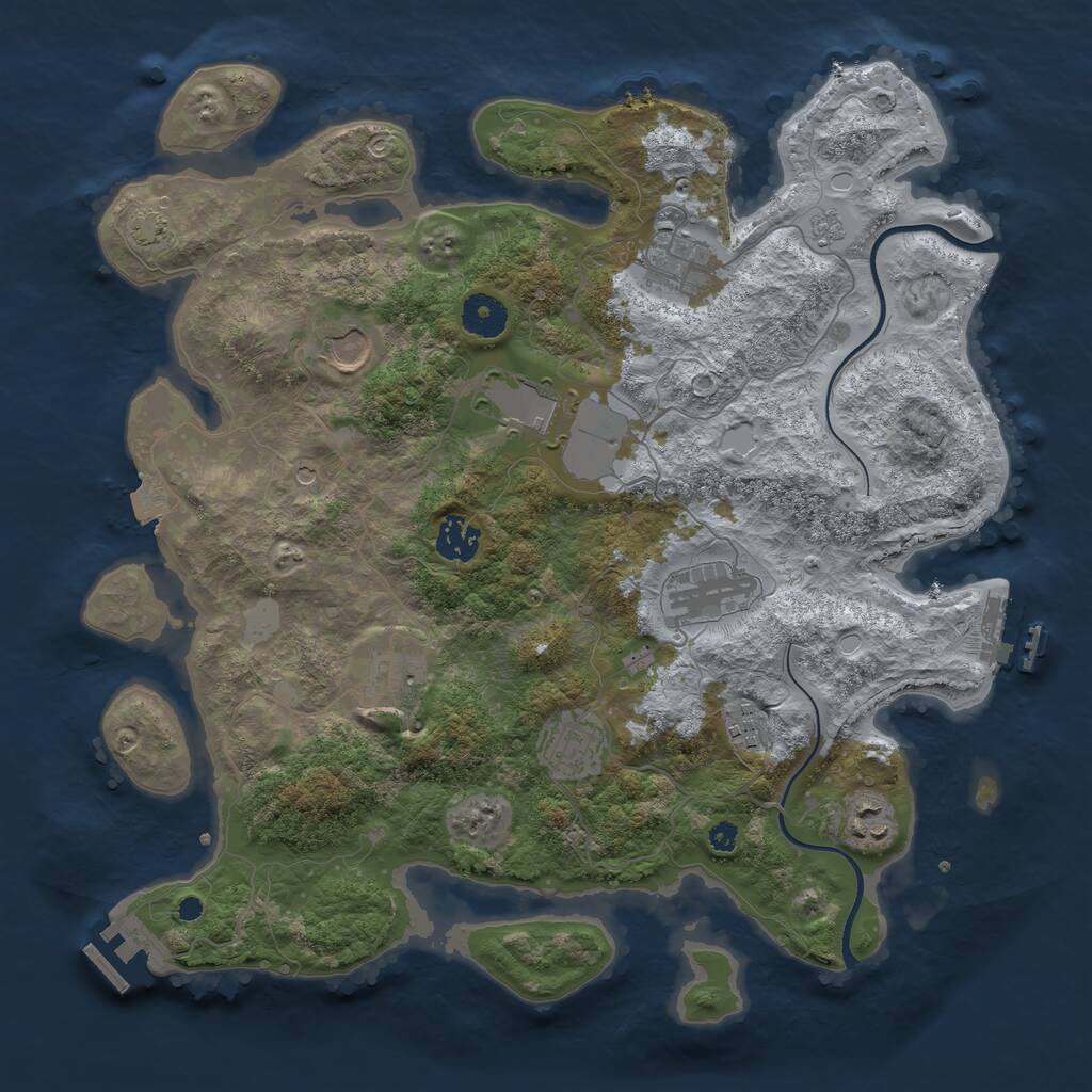 Rust Map: Procedural Map, Size: 3700, Seed: 132, 15 Monuments