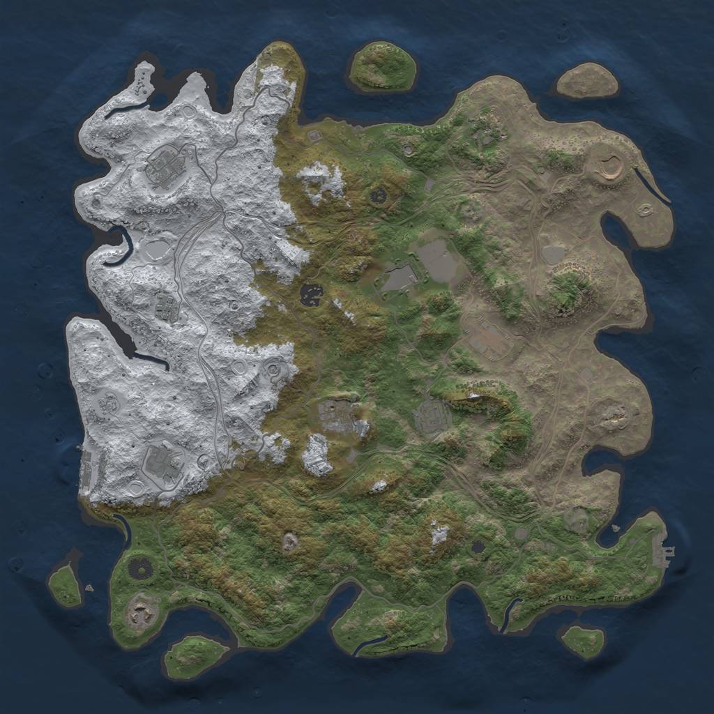 Rust Map: Procedural Map, Size: 4500, Seed: 2951712, 20 Monuments