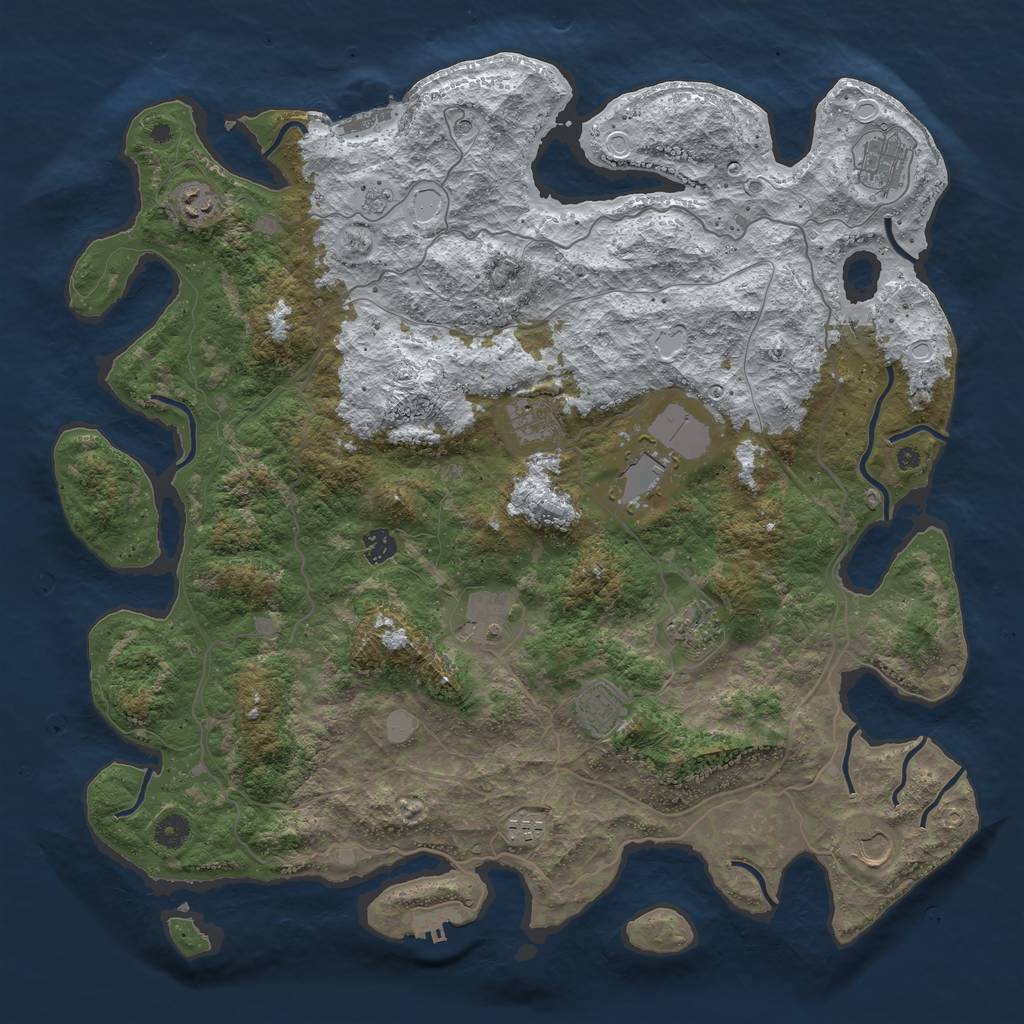 Rust Map: Procedural Map, Size: 4500, Seed: 6289145, 19 Monuments