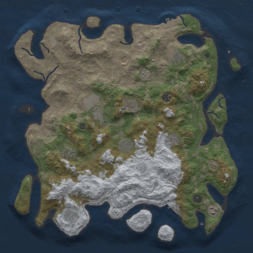 Rust Map: Procedural Map, Size: 4250, Seed: 2392442, 20 Monuments