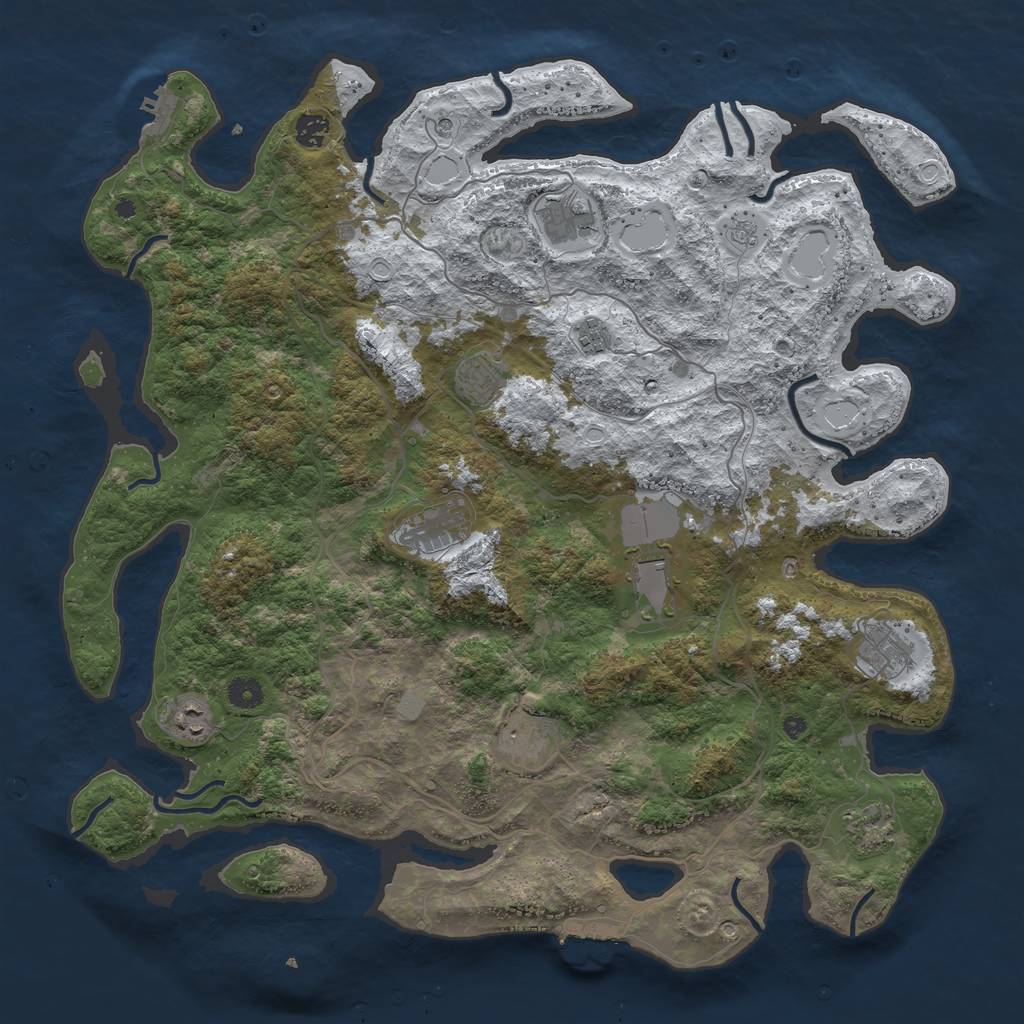 Rust Map: Procedural Map, Size: 4500, Seed: 1337844, 19 Monuments