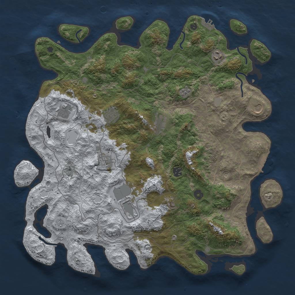 Rust Map: Procedural Map, Size: 4500, Seed: 6081821, 19 Monuments