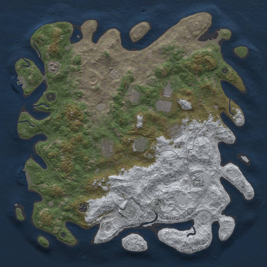Rust Map: Procedural Map, Size: 4500, Seed: 1539846, 20 Monuments