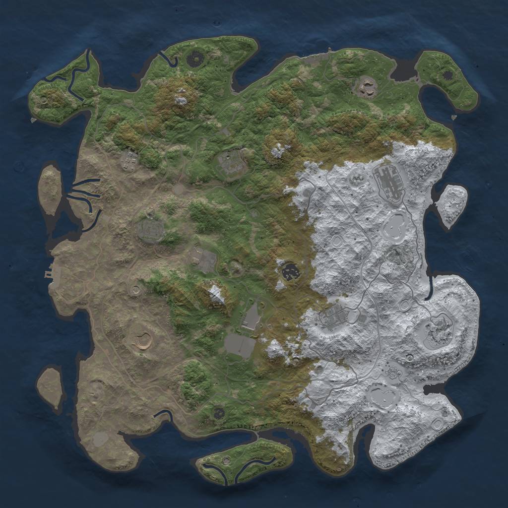 Rust Map: Procedural Map, Size: 4500, Seed: 4966162, 20 Monuments