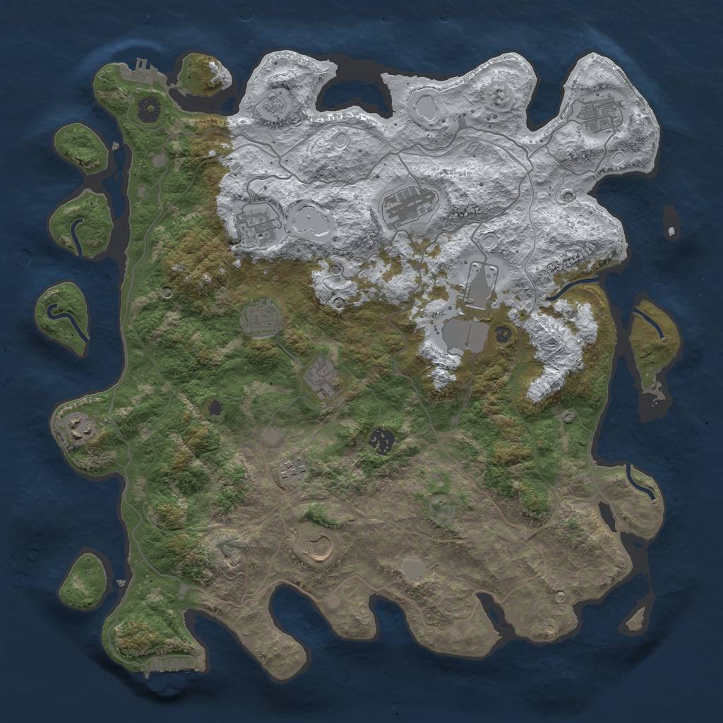 Rust Map: Procedural Map, Size: 4250, Seed: 91354686, 19 Monuments