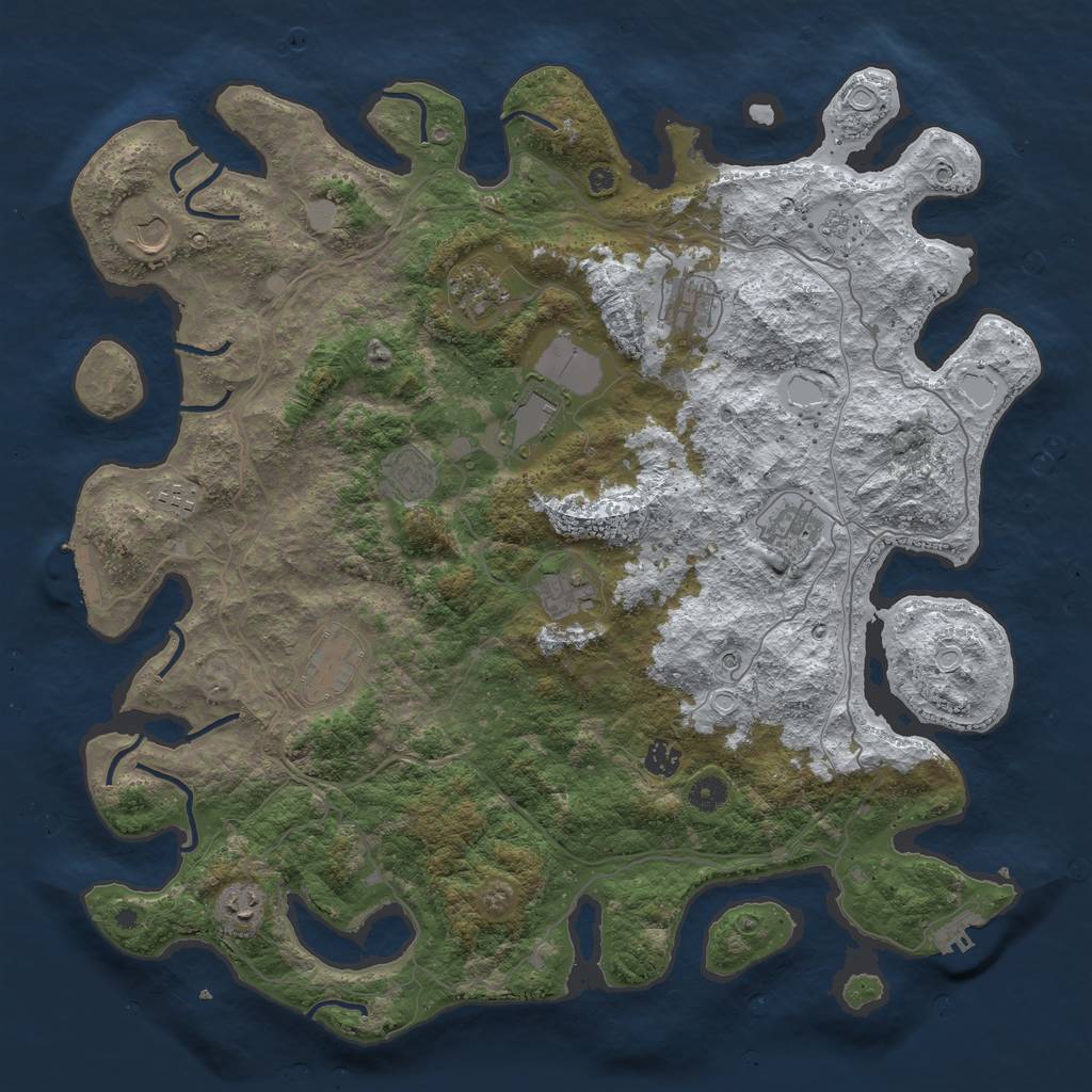 Rust Map: Procedural Map, Size: 4500, Seed: 5116713, 20 Monuments