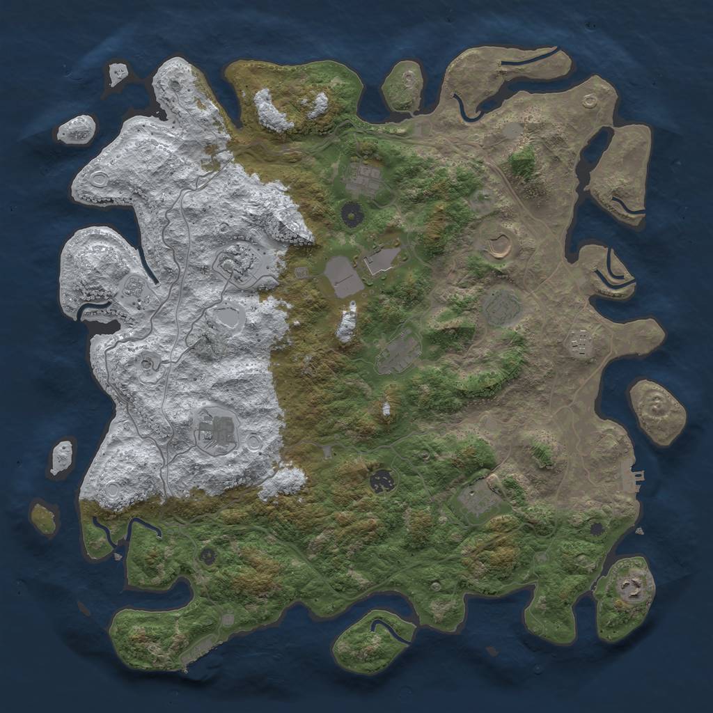 Rust Map: Procedural Map, Size: 4500, Seed: 6313860, 20 Monuments