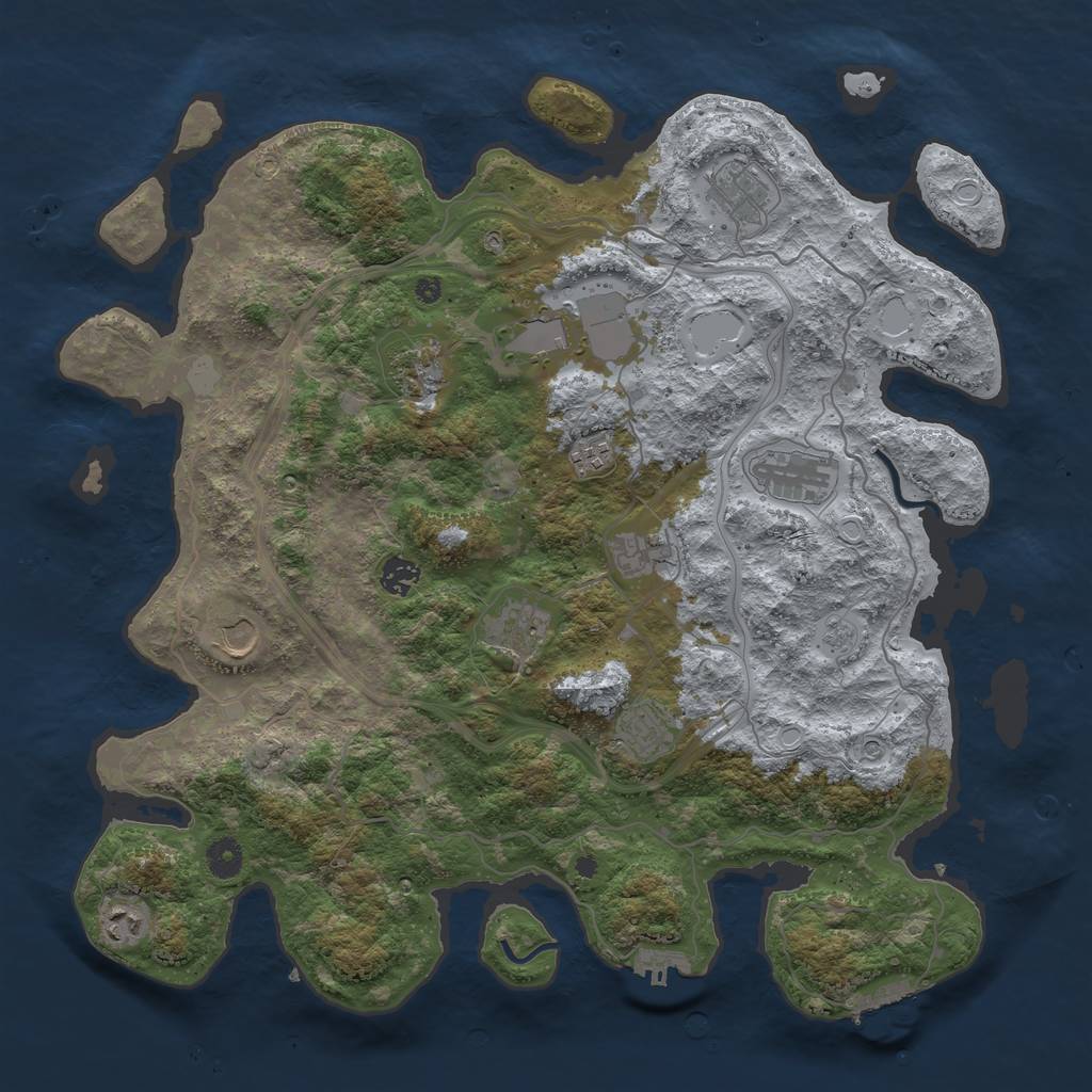 Rust Map: Procedural Map, Size: 4250, Seed: 1593578, 20 Monuments