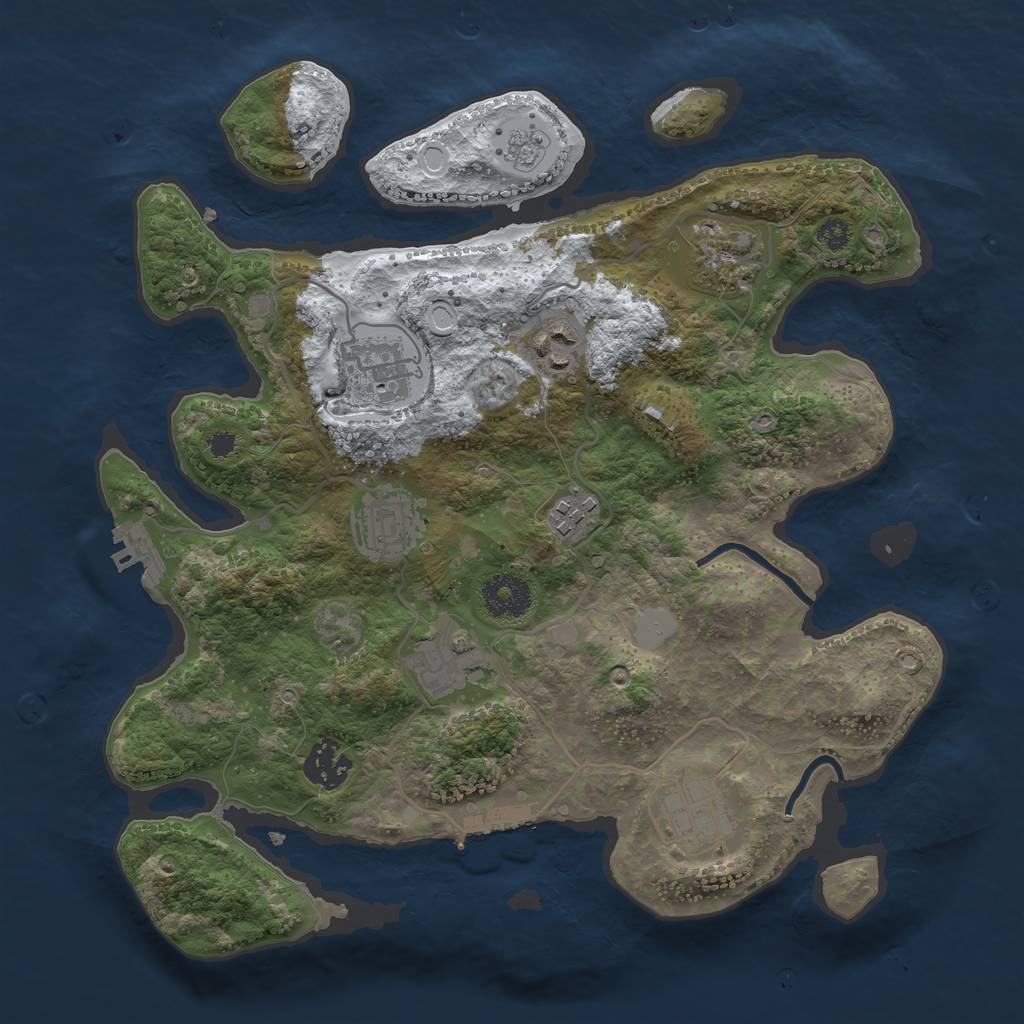 Rust Map: Procedural Map, Size: 3250, Seed: 4750345, 16 Monuments