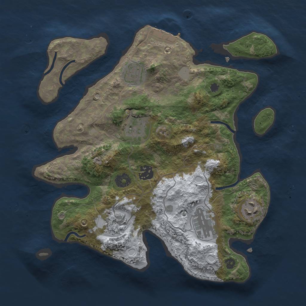 Rust Map: Procedural Map, Size: 3000, Seed: 54867928, 12 Monuments