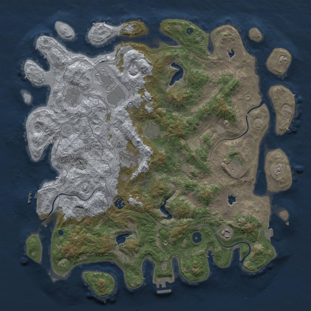 Rust Map: Procedural Map, Size: 4500, Seed: 1924780, 14 Monuments