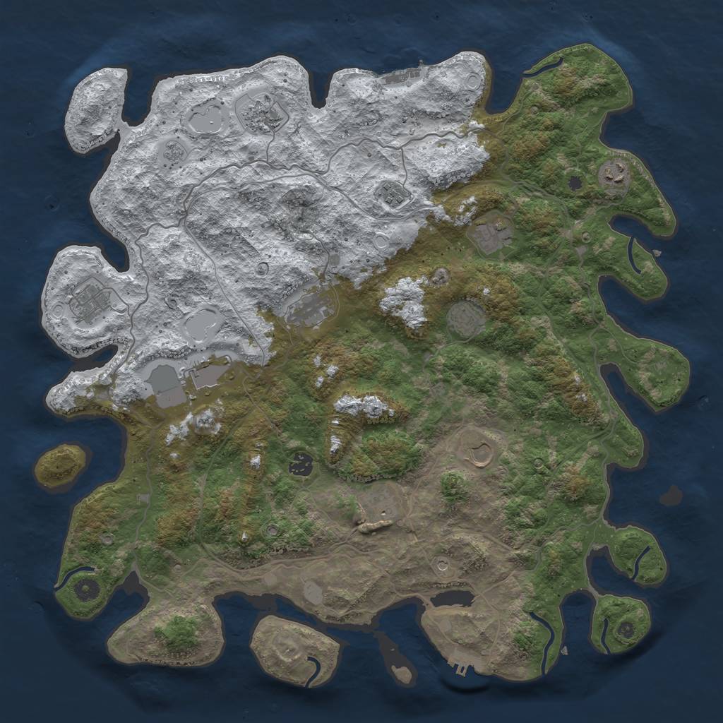 Rust Map: Procedural Map, Size: 4500, Seed: 5847691, 20 Monuments