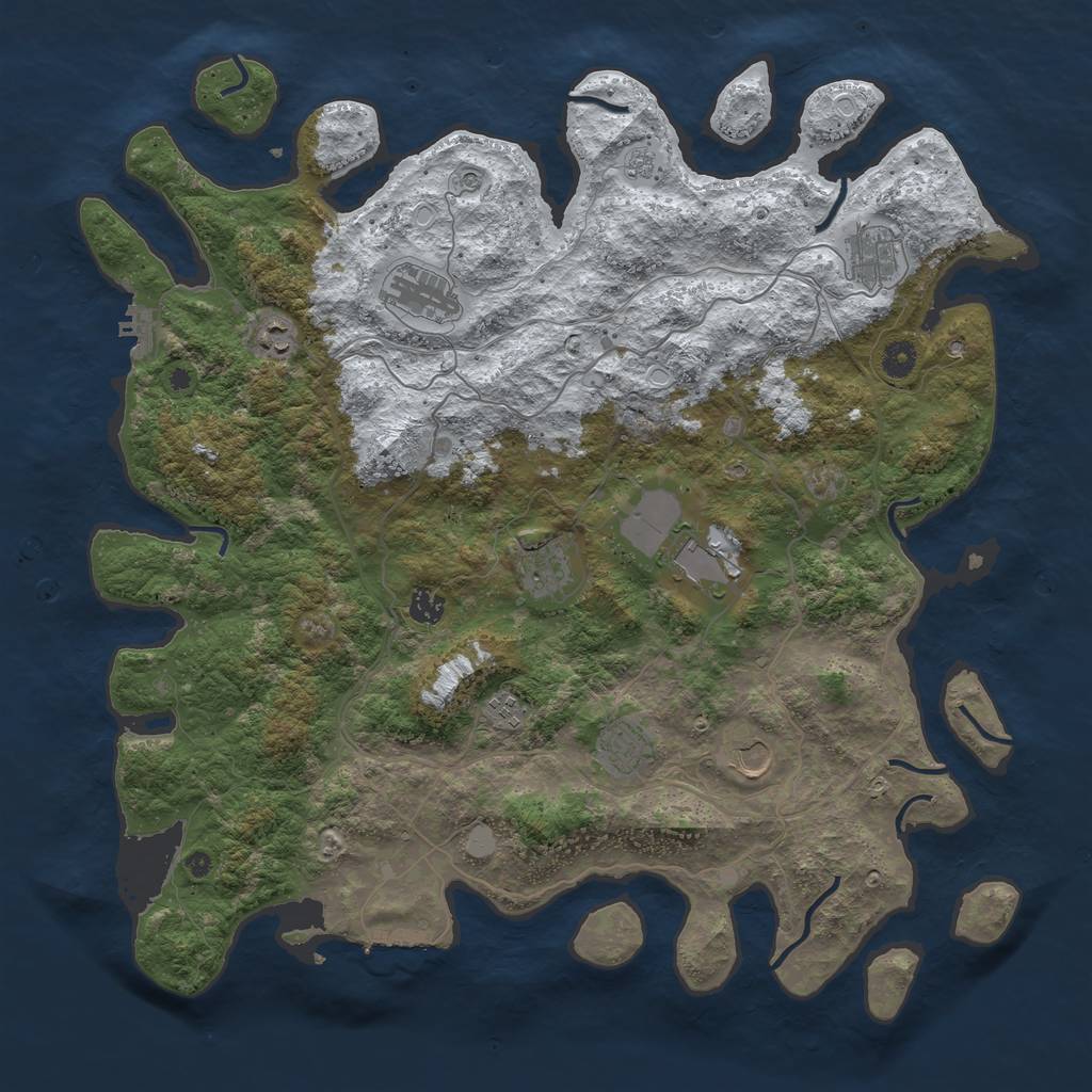 Rust Map: Procedural Map, Size: 4500, Seed: 2514365, 18 Monuments