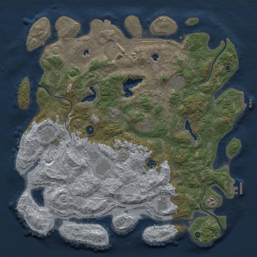 Rust Map: Procedural Map, Size: 4500, Seed: 505390, 15 Monuments