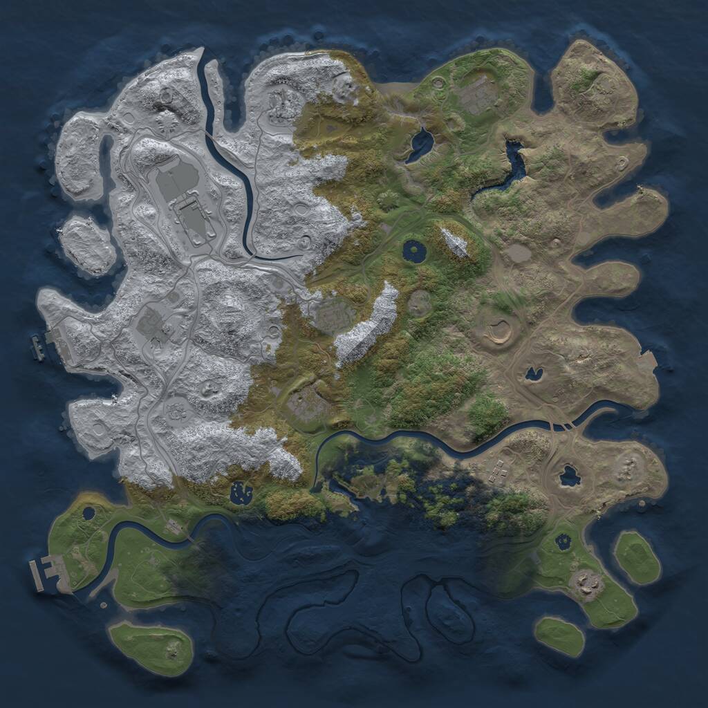 Rust Map: Procedural Map, Size: 4500, Seed: 945099, 16 Monuments