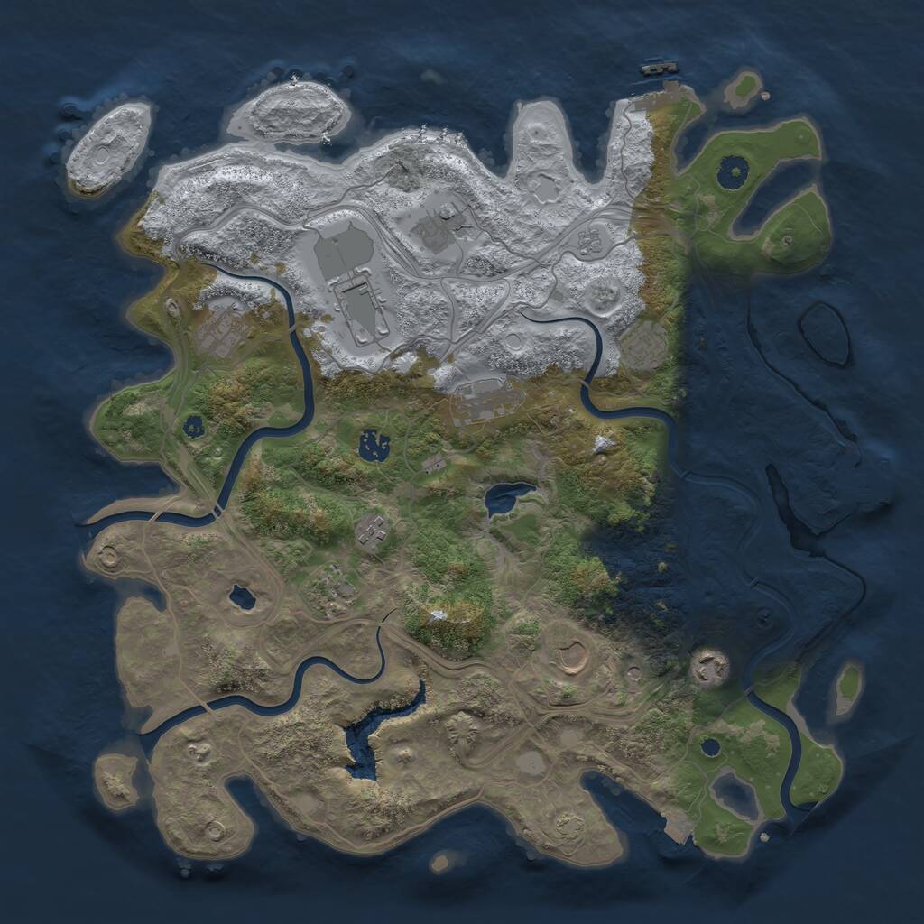 Rust Map: Procedural Map, Size: 4250, Seed: 19553, 16 Monuments