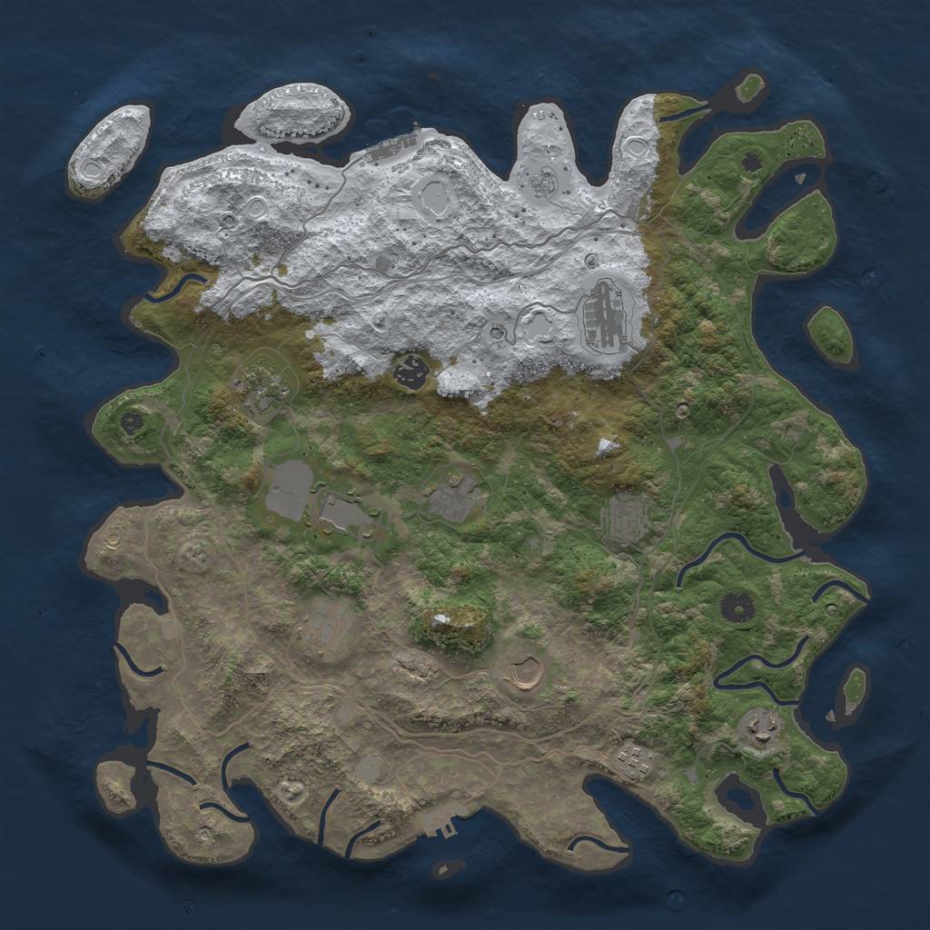 Rust Map: Procedural Map, Size: 4250, Seed: 19553, 19 Monuments