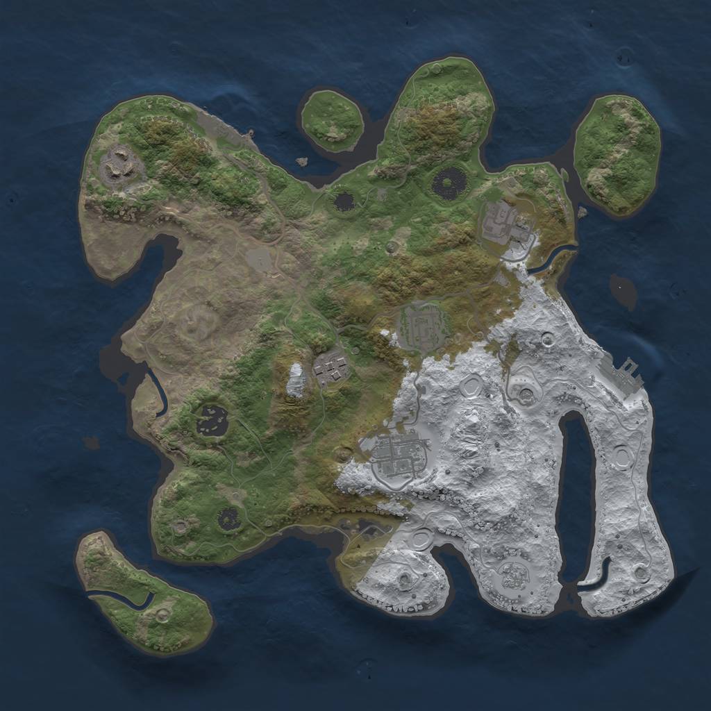 Rust Map: Procedural Map, Size: 3250, Seed: 2254915, 15 Monuments