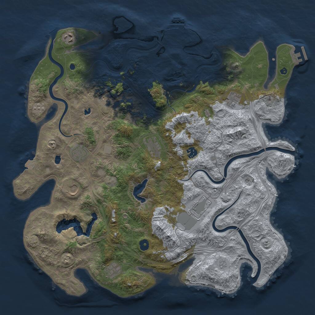 Rust Map: Procedural Map, Size: 4500, Seed: 5729455, 16 Monuments