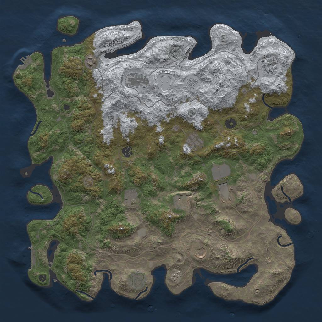 Rust Map: Procedural Map, Size: 4500, Seed: 510530, 20 Monuments