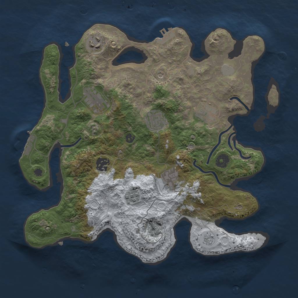 Rust Map: Procedural Map, Size: 3250, Seed: 723818, 16 Monuments