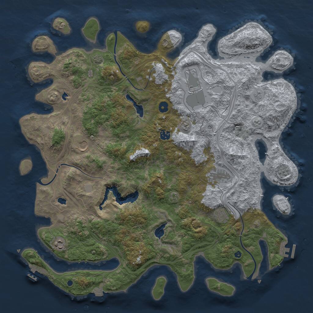 Rust Map: Procedural Map, Size: 4500, Seed: 4569486, 13 Monuments