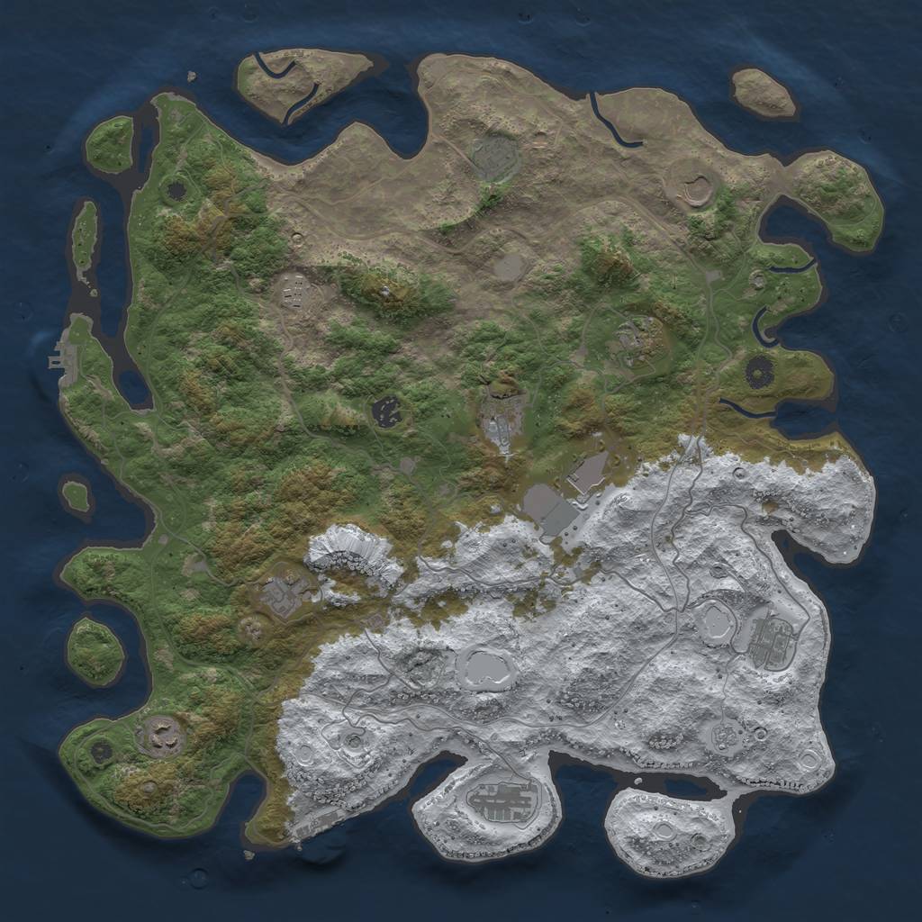 Rust Map: Procedural Map, Size: 4500, Seed: 3148764, 20 Monuments
