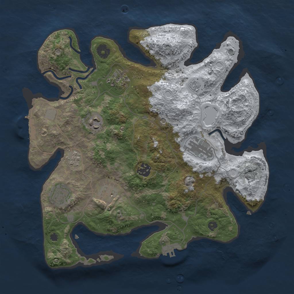 Rust Map: Procedural Map, Size: 3250, Seed: 5124769, 16 Monuments